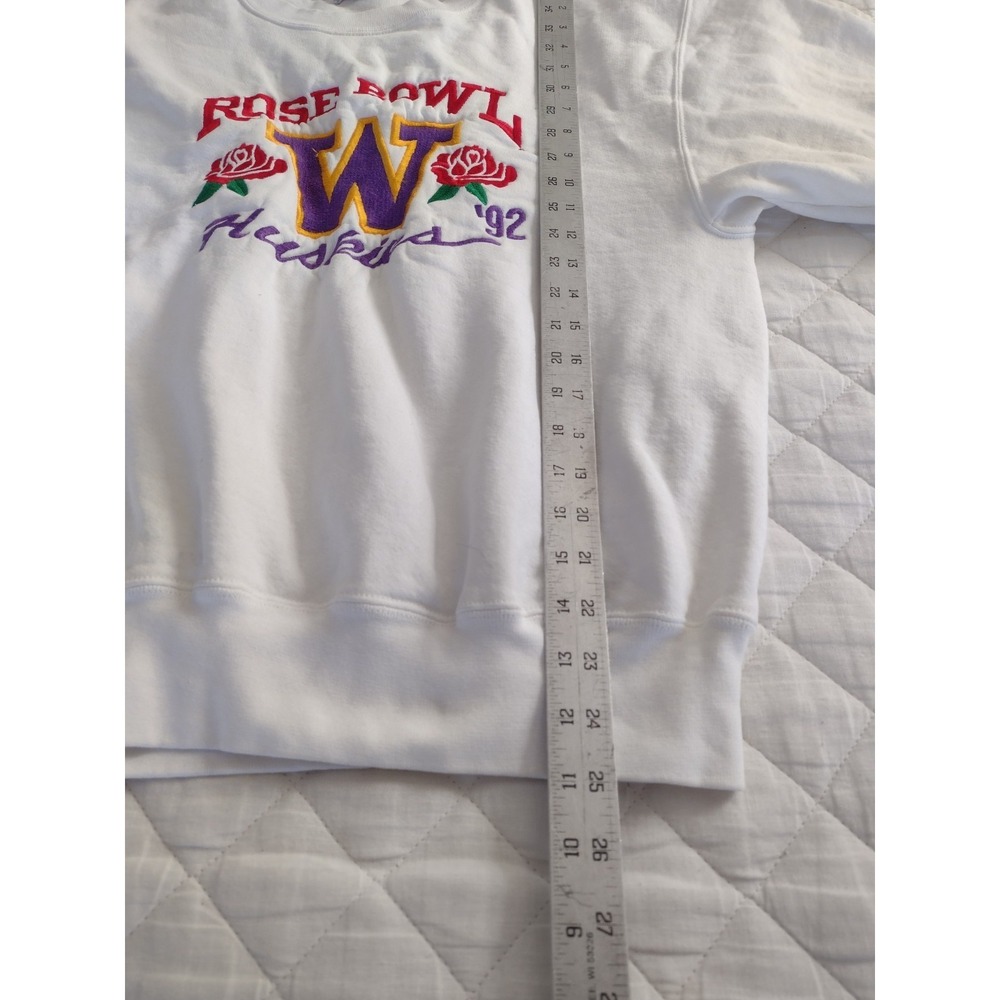 Vtg 92 Rose Bowl Washington Huskies Crewneck Sweatshirt UOW Sz M Embroidered 90s - Picture 6 of 10
